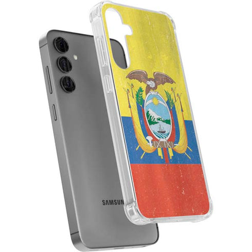 Ecuador Flag Distressed Galaxy S24 Plus Clear Case